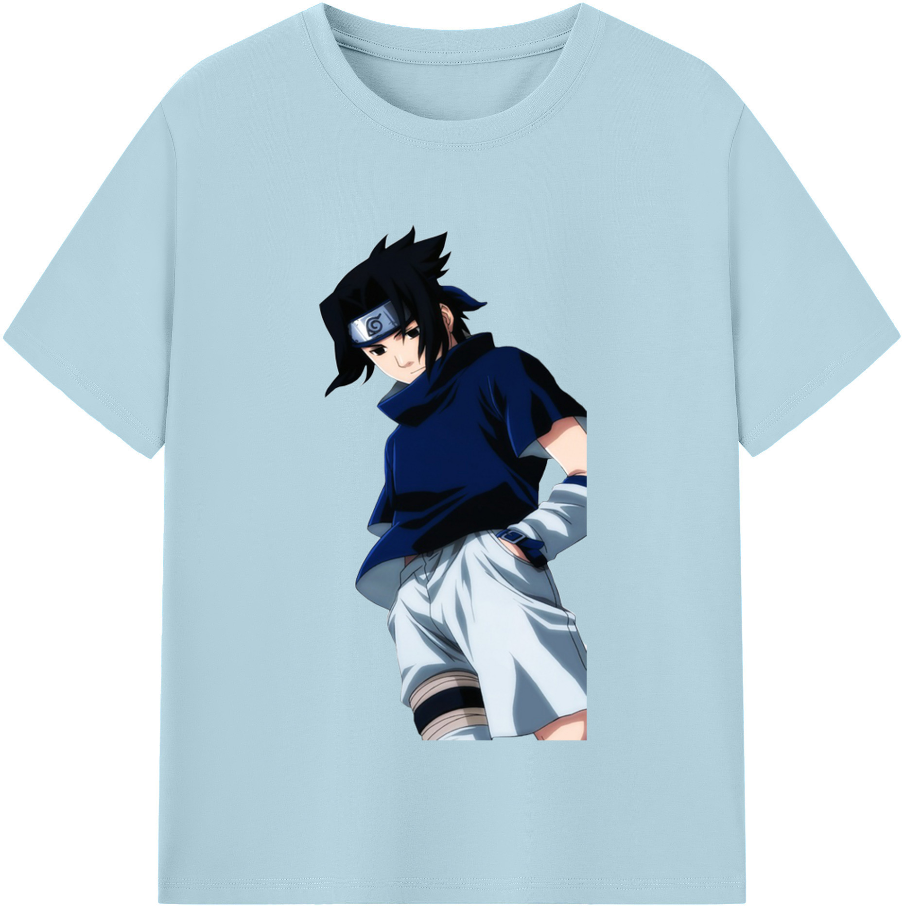 （画像用） NARUTO -ナルト- うちは サスケ Uchiha Sasuke 綿100％半袖Tシャツ（フロントプリント）
